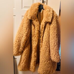 Lane Bryant Tan Faux Fur Coat